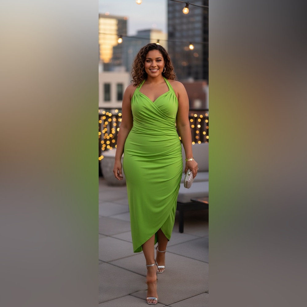 Plus Size‎ Emerald Green Formal Dress XL Elegant Evening Gown Wedding Guest Prom